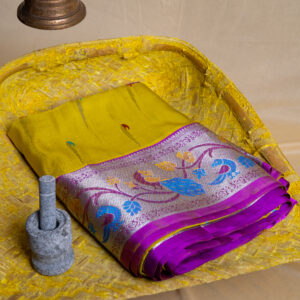 Pure Venkatgiri pattu saree Methi green & Magenta combination