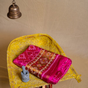 Rajkot Patola Pink saree with Self Border