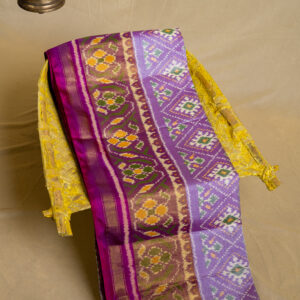 Rajkot Patola Lailac saree with Purple Border