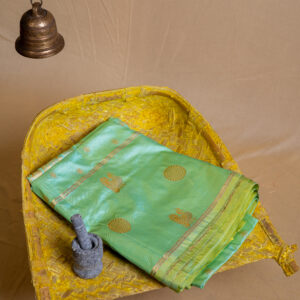 Sea green Kanchi Narayanpet pattu saree