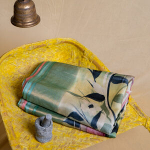 Tusser Silk Mushrabad Print Saree