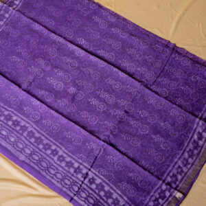 Pure Kotta Dabu Print Saree Violet Color