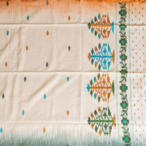 Ivory Ganga Jamuna Border Cotton Saree