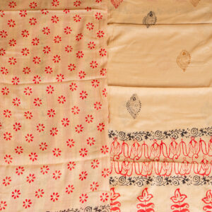 Beige Cotton Baluchari Saree