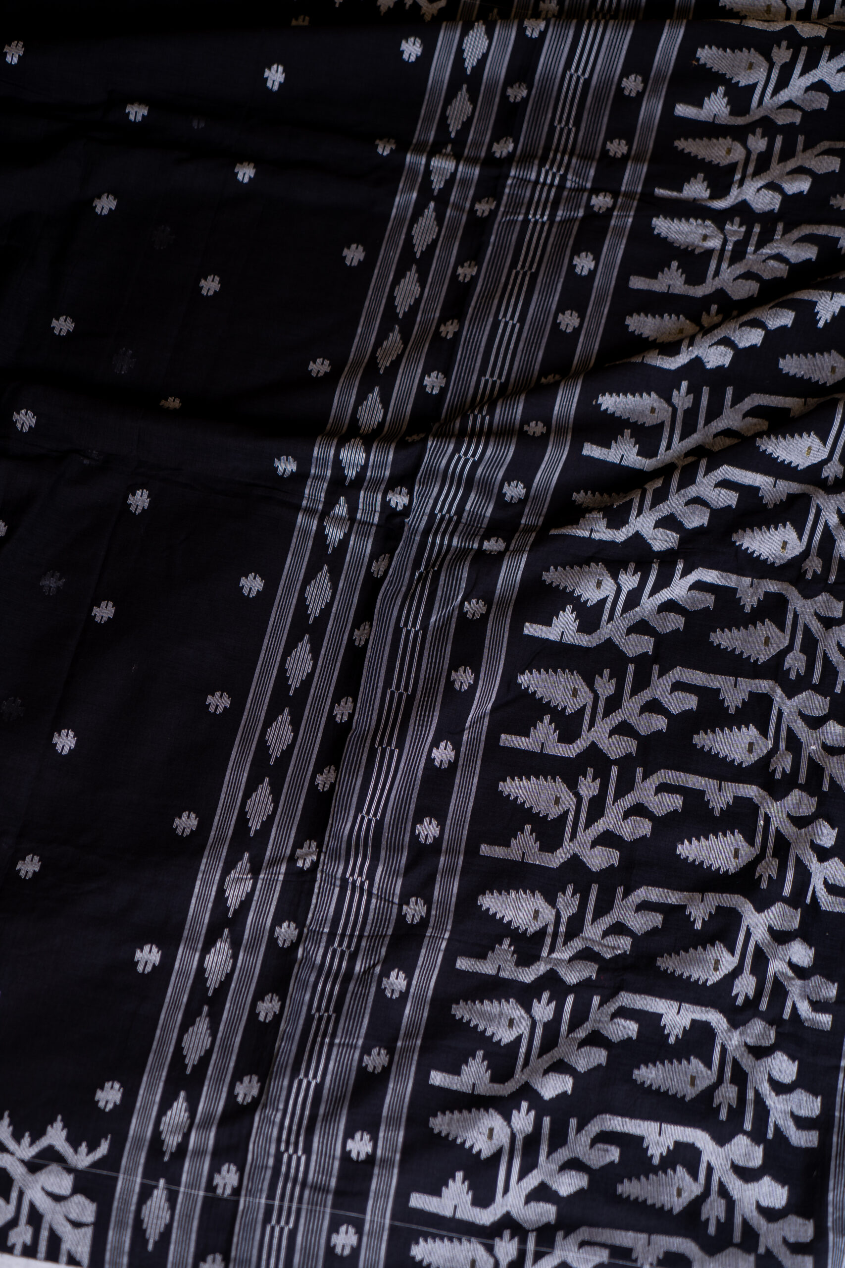 Black N White Pure Jamdani Cotton - Image 3