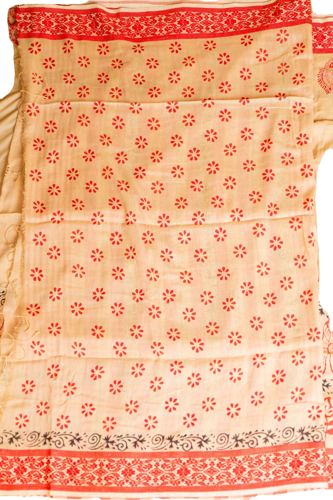 Beige Cotton Baluchari Saree - Image 6